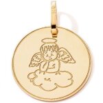Mdaille ronde ange - nuage (or jaune 375)