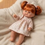 Mini - poup�e bombonc�n tenue fleurie beige et rose (20 cm)