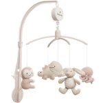 Mobile musical animals vieux rose - warm linen