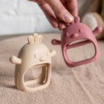 Moufle de dentition vieux rose