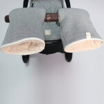 Moufles pour poussette en coton bio gris