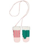 Moufles roses tricolores et ray�es enfant (6 - 12 mois)