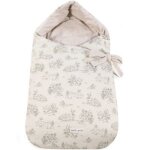 Nid d'ange avec capuche toile de jouy cream Nid d'ange avec capuche toile de jouy cream