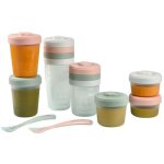 Pack 1er repas avec pots de conservation eucalyptus (14 pices)