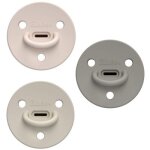 Pack de 3 sucettes choochoo betsy nude - sand - kaki (0 - 6 mois)