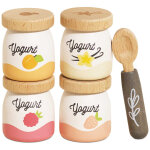Pack de 4 yaourts et cuill�re en bois fsc