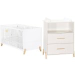 Pack duo joy naturel lit bb volutif et commode  langer