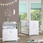 Pack duo lit b�b� t�tes panneaux et commode � langer teddy