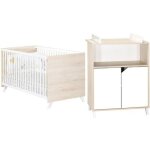 Pack duo scandi naturel lit bb volutif et commode  langer