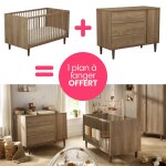 Pack lit �volutif, commode et plan � langer offert mokka (70 x 140 cm)