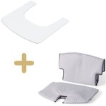 Pack tablette et coussin pour chaise haute syt évolutive blanche Pack tablette et coussin pour chaise haute syt évolutive blanche