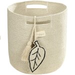 Panier de rangement leaf en coton naturel (30 x 30 cm)