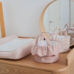 Panier de rangement pralin� rayures moka