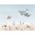 Papier peint dcor xl fonds marins les baleines