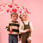 Parapluie c?urs rouges