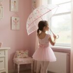 Parapluie cloche transparent ballerines (68 cm)