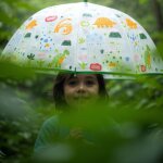 Parapluie cloche transparent dinos (68 cm)