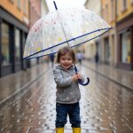 Parapluie cloche transparent gouttes en ciel (87 cm)