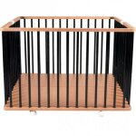 Parc pliant carr en bois gaby hybride noir