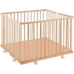 Parc pliant carr en bois gaby vernis naturel