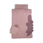 Parure de berceau en coton biologique sleepy croco rose (70 x 100 cm) Parure de berceau en coton biologique sleepy croco rose (70 x 100 cm)