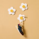 Pat�res murales fleur blanches (3 pi�ces)
