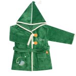 Peignoir baleine vert f�ret personnalisable (2 - 4 ans)
