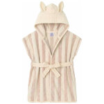 Peignoir bambou et gaze de coton ray� ivoire et galet (0 - 2 ans)