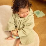 Peignoir en �ponge soft matcha (3 - 4 ans)