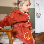 Peignoir panda roux terracotta personnalisable (2 - 4 ans)
