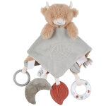 Doudou plat attache sucette fluffy cow