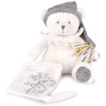 Peluche attache - sucette ours pantin argent (20 cm)