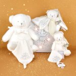 Peluche attache - sucette ours pantin argent (20 cm)