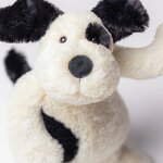 Peluche bashful chien noir et cr�me (31 cm)