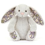 Peluche bashful lapin en fleurs gris (18 cm)