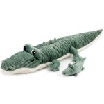 Peluche croketou le crocodile maman et b�b� vert (57 cm)