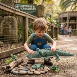 Peluche croketou le crocodile maman et b�b� vert (57 cm)