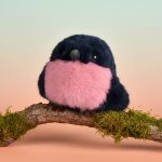 Peluche les cui - cui paradis rouge - gorge (15 cm)