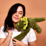 Peluche dinosaure vert lest� podcoll (40 cm)