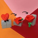 Peluche les flipetz c?ur et fleur rouge coquelicot