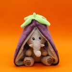 Peluche les flipetz velvet l'�l�phant - aubergine