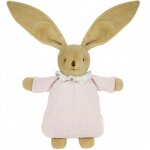 Peluche hochet lapin nid d'ange en coton bio rose poudré (20 cm) Peluche hochet lapin nid d'ange en coton bio rose poudré (20 cm)