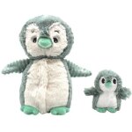 Peluche iglou le pingouin maman et bb menthe (25 cm)