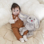 Peluche lapin gris prestige leo (24 cm)