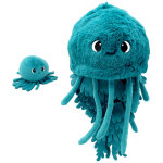 Peluche m�duse les ptipotos maman et b�b� bleu paon (36 cm)