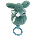 Peluche musicale lapin doudou vert sauge (20 cm)