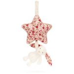 Peluche musicale lapin en fleurs cr�me (30 cm)