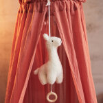 Peluche musicale lama blanc