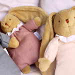 Peluche musicale lapin nid d'ange vieux rose (28 cm)