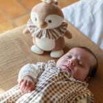 Peluche musicale pingouin pralin� moka